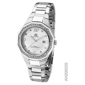 Relógio Feminino Champion Ana Hickmann Prova D'Água Aço Cristais Prata Pulseira Berloques