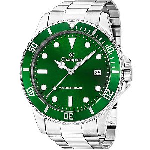 Relógio Champion Masculino Analógico Prata Verde CA31266G