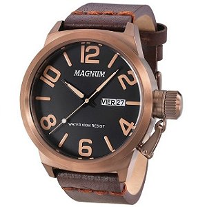 Relógio Masculino Magnum MA33399R Prova D´Agua Pulseira em Couro