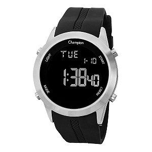 Relógio de Pulso Masculino Champion Digital Prata Silicone CH40259T
