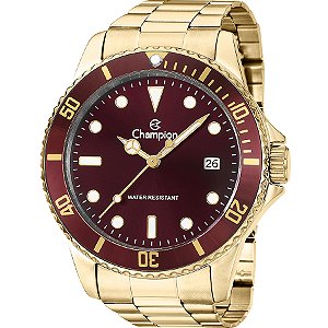 Relógio Champion Masculino Analógico Dourado Vinho CA31266R