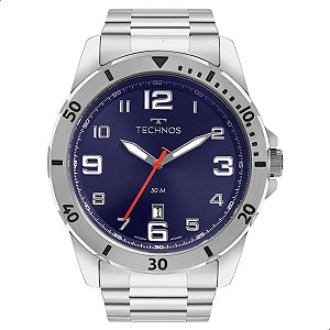 Relógio Masculino Technos Analógico Prata Militar 2115NAP/1A Calendário