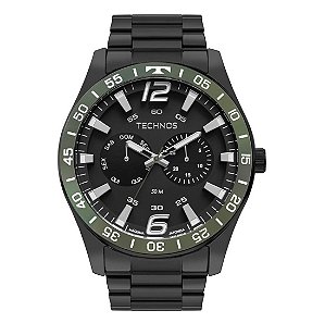 Relógio Masculino Technos Racer Premium Multifunção Bisel Verde 6P25CC/1P