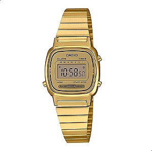 Relógio de Pulso Casio Feminino Dourado Vintage Mini LA670WGA-9DF