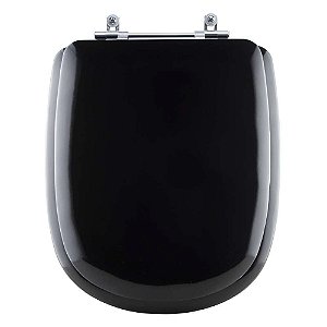 Assento Sanitário Almofadado Paris Preto para vaso Ideal Standard