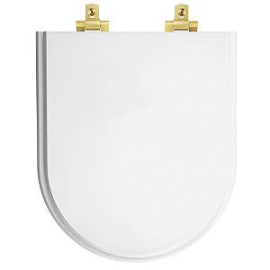 Assento Sanitário Laqueado Soft Close Belle Epoque Branco para vaso Deca com Ferragem Dourada