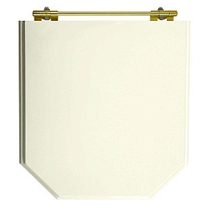 Assento Sanitário Poliester Atrium Biscuit (Bege Claro) com ferragem Dourada
