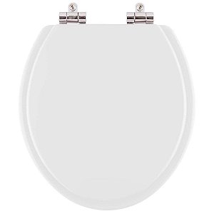 Assento Sanitário Poliester Soft Close Flamingo Branco para vaso Incepa