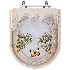 Assento Sanitário Decorada Etna Palha Para Louça Icasa