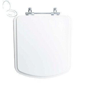 Assento Sanitário Tampa de Vaso Branco MDF Laqueado Lirio para bacia Fiori