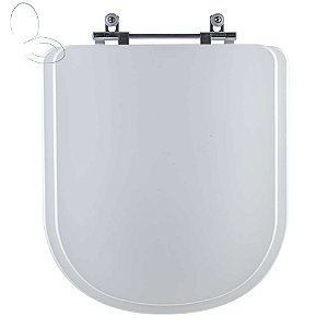 Tampa Vaso Sanitário Madeira Laqueada Flox Branco para bacia Fiori