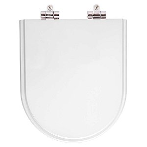 Tampa De Vaso Poliester Com Amortecedor Meridian Branco Para Bacia Roca