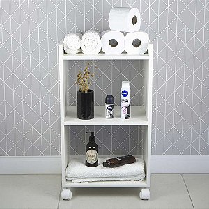 Estante Multiuso Armário Móvel para Banheiro com Rodinhas 40cm