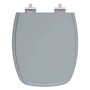 Assento Sanitário Poliester Soft Close Stylus Cinza Perola para vaso Celite