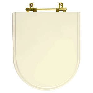 Tampa de Vaso Belle Epoque Creme para bacia Deca Com Ferragem Dourada