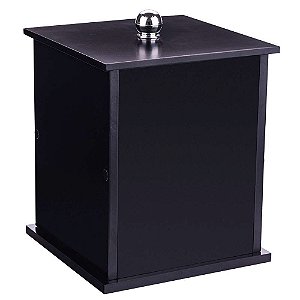Lixeira Quadrada Preta Para Banheiro 26cm Capacidade 6,2l