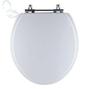 Assento Sanitário Tampa de Vaso Branco Resina Poliester Oval Convencional para bacia Deca