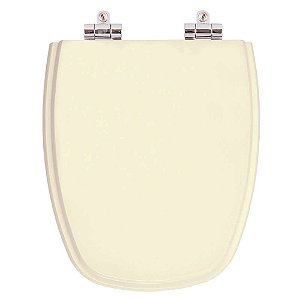 Assento Sanitario Poliester com Amortecedor Monte Carlo Creme para bacia Deca