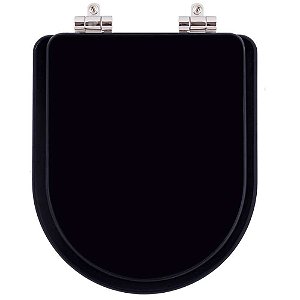 Assento Sanitário Poliester Soft Close Carrara Preto Fosco para vaso Deca