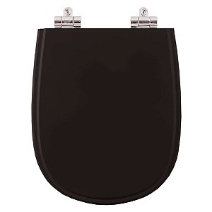 Assento Sanitario Poliester com Amortecedor Paris Preto para Vaso Ideal Standard