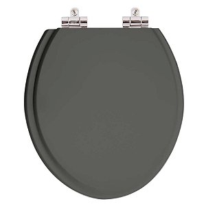 Assento Sanitario Poliester com Amortecedor Diamantina Cinza Escuro para Vaso Icasa