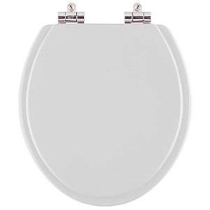 Assento Sanitario Poliester com Amortecedor Buzios Cinza para Vaso Hervy