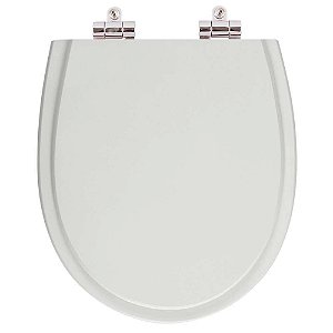 Assento Sanitario Poliester com Amortecedor Polo Cinza para Vaso Hervy