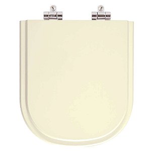 Assento Sanitario Poliester com Amortecedor Vogue Plus Creme para bacia Deca