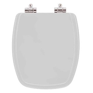 Assento Sanitario Poliester com Amortecedor Laguna Cinza para Vaso Hervy