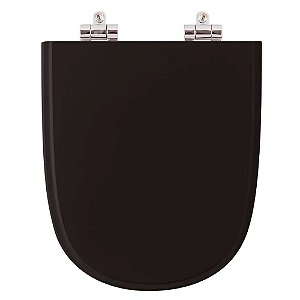 Assento Sanitario Poliester com Amortecedor Ezedra Preto para Vaso Ideal Standard