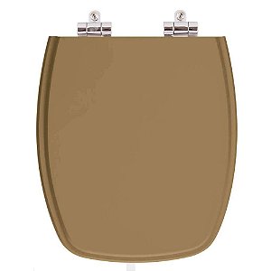 Assento Sanitário Poliester Soft Close Stylus Amarelo Terra para vaso Celite