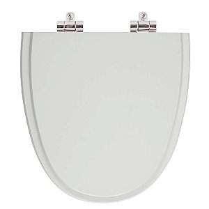 Assento Sanitário Poliester Soft Close Up Cinza Prata para vaso Celite