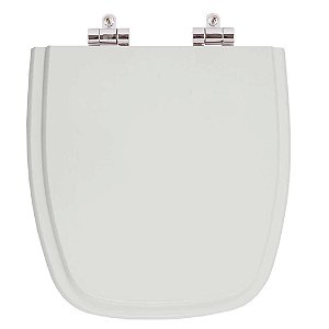 Assento Sanitário Poliester Soft Close Versato Cinza Prata para vaso Celite