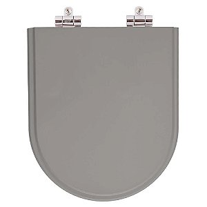 Assento Sanitário Poliester Soft Close Carrara Cinza Vip (Cinza Escuro) para vaso Deca