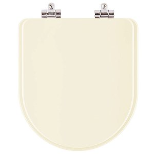 Assento Sanitário Poliester Soft Close Omega Creme (Bege Claro) para vaso Deca