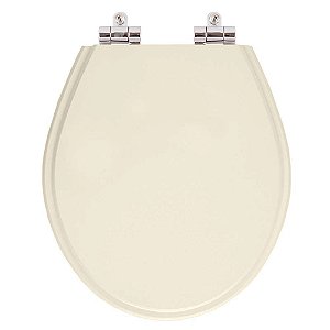 Assento Sanitário Poliester Soft Close Ravena Amendoa para vaso Deca