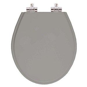 Assento Sanitário Poliester Soft Close Ravena Cinza Vip (Cinza Escuro) para vaso Deca