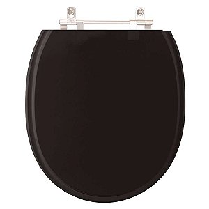 Assento Sanitario Poliester Village Preto para vaso Deca