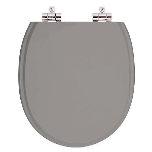 Assento Sanitário Poliester Soft Close Village Cinza Vip (Cinza Escuro) para vaso Deca