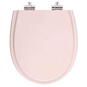 Assento Sanitário Poliester Soft Close Polo Rose para vaso Hervy