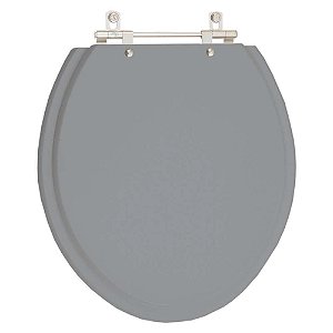 Assento Sanitario Poliester Convencional Oval Cinza Escuro para vaso Icasa