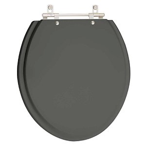 Assento Sanitário Poliester Diamantina Cinza Escuro para vaso Icasa