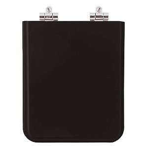 Assento Sanitário Poliester Soft Close Square Preto para vaso Incepa