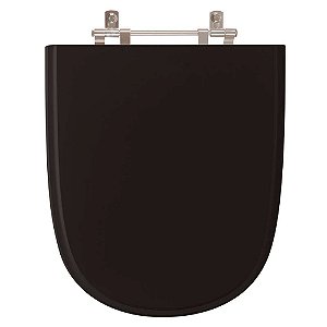 Assento Sanitario Poliester Ezedra Preto para vaso Ideal Standard