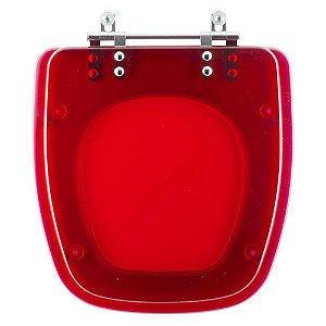 Assento Sanitário Poliester Fit Vermelho Transparente para vaso Celite