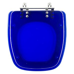 Assento Sanitário Poliester Fit Azul Transparente para vaso Celite