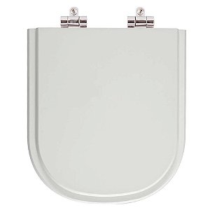 Assento Sanitário Poliester Soft Close Life Cinza Prata para vaso Celite