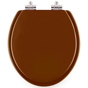 Assento Sanitário Poliester Soft Close Targa Caramelo para bacia Deca