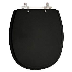 Assento Sanitário Poliéster Alamo Preto para vaso Santa Clara