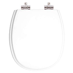 Assento Sanitário Poliéster Soft Close Alamo Branco para vaso Santa Clara